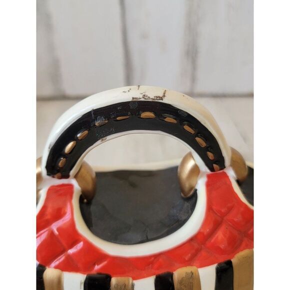 David's cookies red quilted purse ceramic cookie jar decor home - Picture 10 of 12